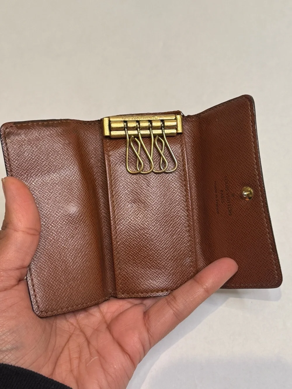Louis Vuitton Monogram Canvas Key & Card Holder - Dark Brown with Gold Hardware